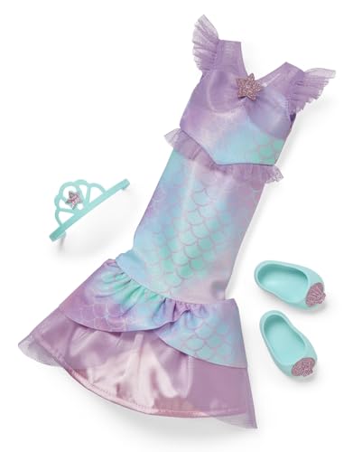 American Girl WellieWishers 14.5-inch Doll 2-in-1 Sparkly Mermaid Outfit with Headband and Ballet Flats, For Ages 4+