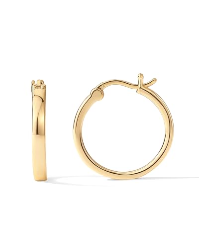 PAVOI 14K Yellow Gold Plated 925 Sterling Silver Post Lightweight Hoops | 20mm | Yellow Gold Hoop Earrings for Women