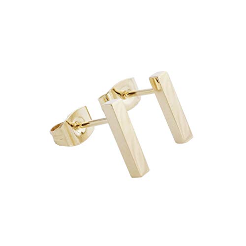 Honeycat Flat Drop Bar Stud Earrings in 18k Gold Plate | Minimalist, Delicate Jewelry (Gold)