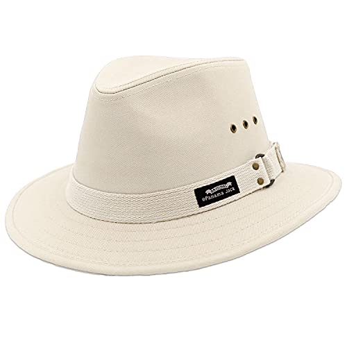 Panama Jack Men's Original Canvas Safari Sun Hat, 2 1/2' Brim, UPF (SPF) 50+ Sun Protection (Natural, X-Large)