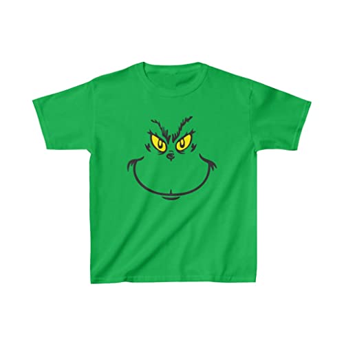 Dr. Seuss Grinch Face Youth Kids T-Shirt (Green, Size - Small