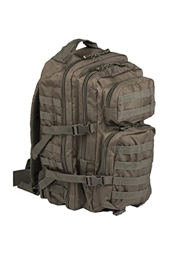 Mil-Tec Unisex Assault Pack - Rugged Durable Lightweight Ergonomic Versatile Tactical Outdoor Camping Hiking Backpack with Adjustable Padded Shoulder Straps & MOLLE Loops, Olive Drab, 36L