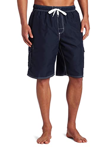 Kanu Surf Men's Standard Barracuda Swim Trunks (Regular & Extended Sizes), Navy, X-Large