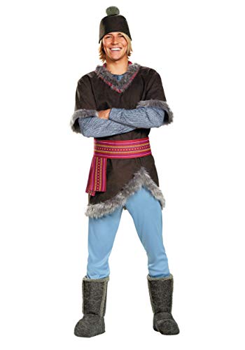 Disney Kristoff Costume for Adults, Frozen Men's Character Outfit, Tunic with Hat, Belt and Pants and Boot Covers, 2X Large