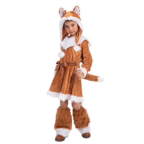 Spooktacular Creations Halloween Girls Fox Costume, Kids Sweet Fox Costume for Child, Toddler Halloween Dress Up, Jungle-themed Party (Medium (5-7 yrs))