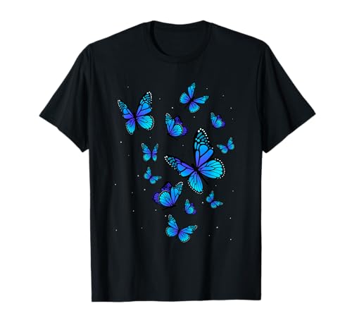 Blue Butterfly Art Garden Beautiful Butterflies T-Shirt