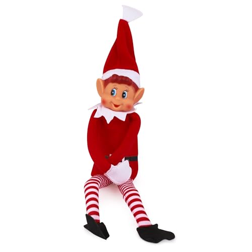 Christmas Elf Behaving Badly Plush Toy | Novelty Long Bendy Naughty Boy Christmas Elves Doll | 12 Inches