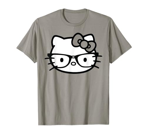 Hello Kitty Black and White Nerd Glasses Short Sleeve T-Shirt