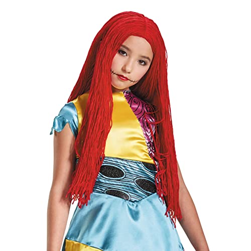 Disney Sally Nightmare Before Christmas Girls' Polyester Wig, One Size