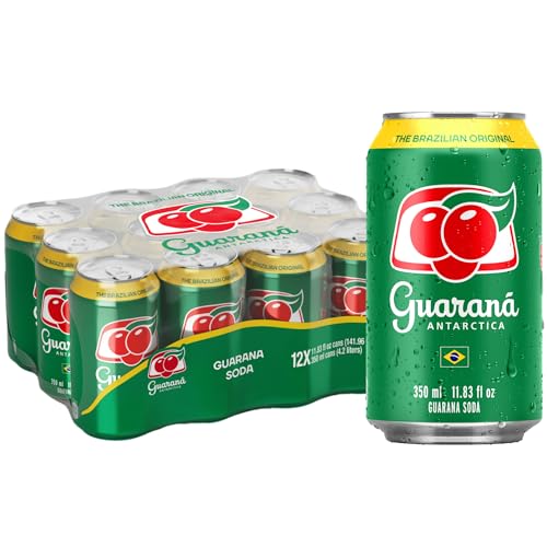 Guarana Antarctica, The Brazilian Original Guarana Soda, Regular, 11.83 fl oz (Pack of 12)