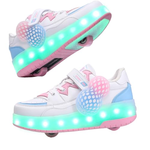 TAILORIA Roller Skate Shoes for Kids Girls Roller Shoes Boys Rechargeable Wheels Kids Sneakers Fashion Color Shoes Shiny and Birthday for Boys and Girls