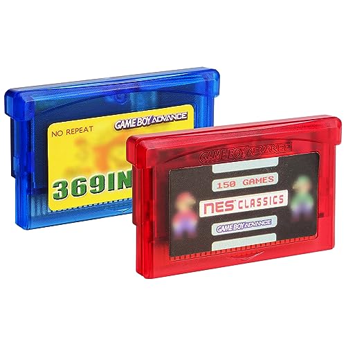 Lenporl 369 in 1 Games Card and 150 NES Classics Game Cartridge for GBA/GBA SP/GBM/NDS/NDSL Game Console 2pcs