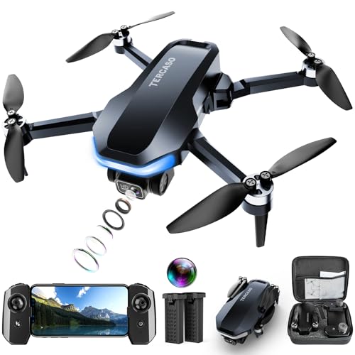 Drone with Camera for Adults, 2K HD Camera FPV Live Video, Foldable Remote Control Quadcopter, Brushless Motor, Gravity Control,Headless Mode, Gesture Control, Drone for Kids Toys Gifts or Beginners