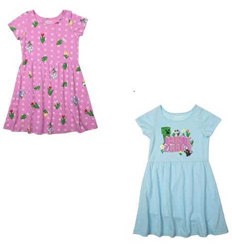 Minecraft 2 Pack Dresses for Youth Girls-Medium Multicolored