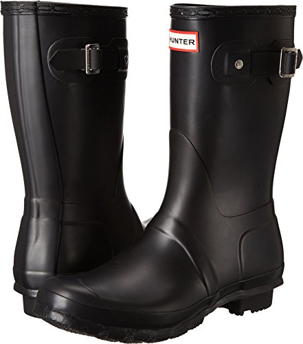 HUNTER Women's Original Short Rain Boot,Black Matte,7 B(M) US