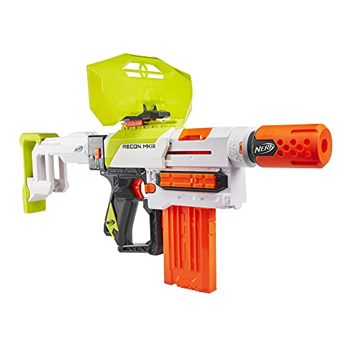 NERF Modulus Recon MKIII Blaster, Removable Stock and Barrel Extension, Dart Shield, 12-Dart Clip, 12 Elite Darts, Outdoor Games and Toys for Boys and Girls (Amazon Exclusive)