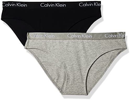 Calvin Klein Motive Cotton 2 Pack Bikini Panty Black/Gray Heather