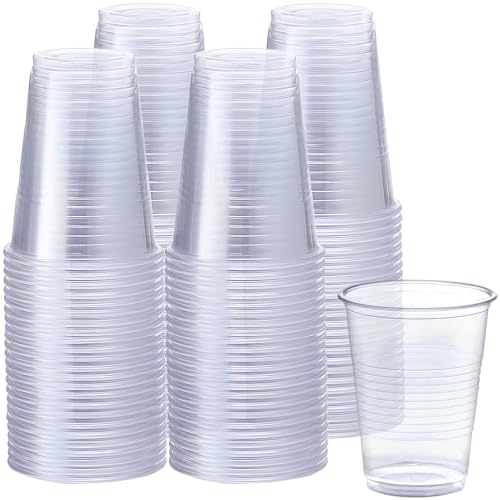 Plastic House Clear Plastic Cups Bulk - 7 oz. (Pack of 100) - Disposable Plastic Drinkware, Perfect Clear Drinking Cup for Cold Drinks And Everyday Use