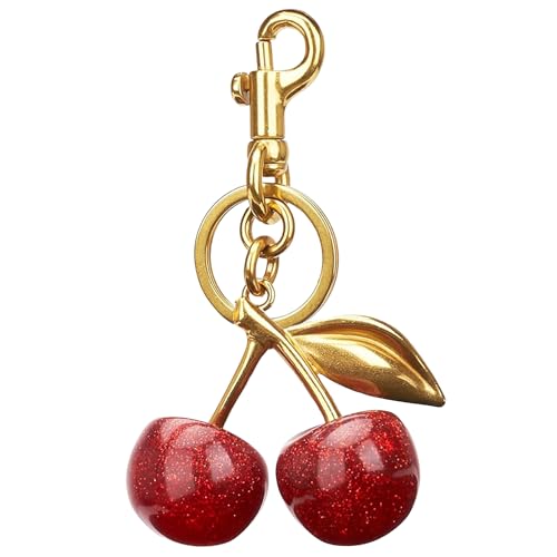 Cherry Bag Charm Purse Charms Keychain- Car Cherry Accessories keychian Gifts for Women Christmas Valentine Bag Gifts For Women