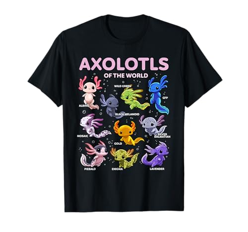 Axolotl Kawaii Axolotls of the World Axolotl Animals T-Shirt