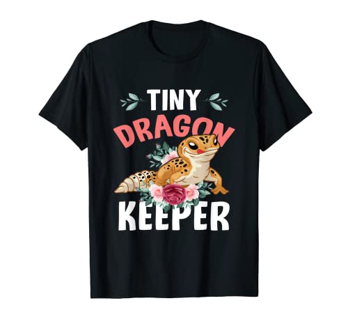 Tiny Dragon Keeper Leopard Gecko Lover Lizard Reptile Flower T-Shirt