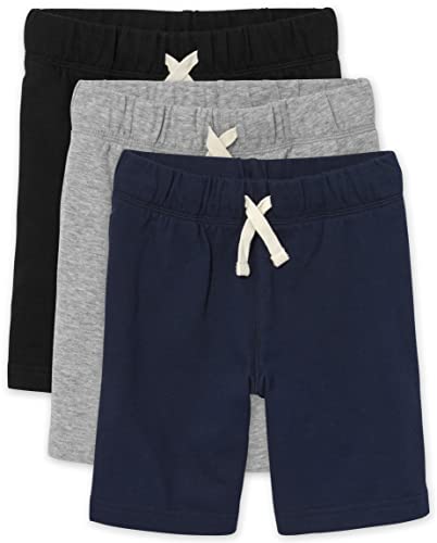 The Children's Place boys French Terry Casual Shorts, Black/Smoke Gray/New Navy 3 Pack, XX-Large US