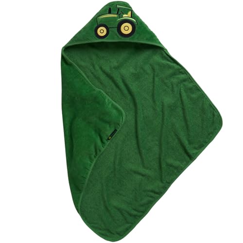 John Deere Baby Boys' Tractor Hooded Towel, Green, One Size