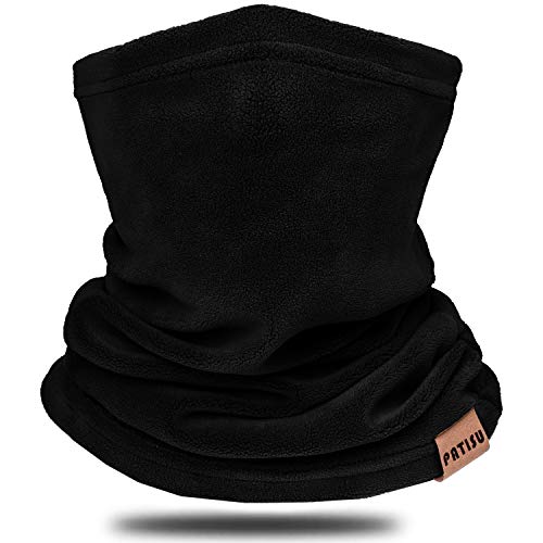 Neck Warmer Gaiter Winter Fleece Neck Cover Balaclava Windproof Face Cover Mask for Ski Motorcycle (Black, 1)