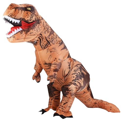 Lulu Home Halloween Dinosaur Costume, Inflatable T-Rex Dinosaur Costume for Adults, Brown (7.5FT)