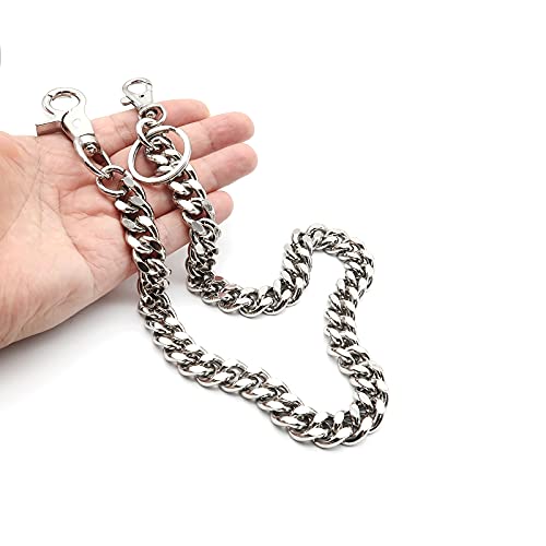 newtro Heavy Duty Wallet Chain Men Women Boy Girl, Biker Motorcycle Pants Jean Punk Goth Key Chain, Silver 17' (TH01SV17)