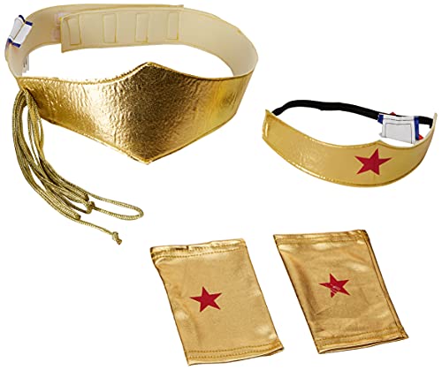 Rubie's womens Dc Comics Wonder Woman Accessory Kit: Tiara, Belt With Lasso, Gauntlets Adult Sized Costume, Multi, One Size US