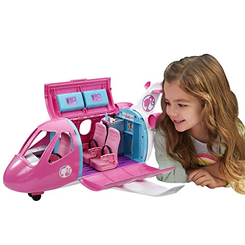 Barbie Toy Airplane Playset, Dreamplane with 15+ Doll-Sized Accessories Including Puppy, Snack Cart, Reclining Seats & More (Amazon Exclusive)