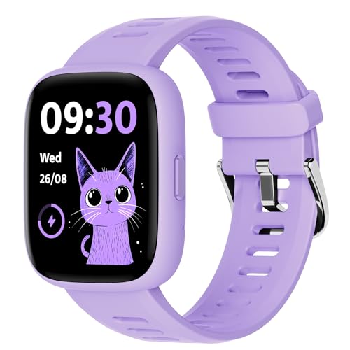 BIGGERFIVE Smart Watch for Kids, 1.8' Fitness Tracker Watch Pedometer, Heart Rate, IP68 Waterproof, Sleep Monitor, Calorie Step Counter, 5 Puzzle Games with/Without APP for Girls Teens 5-16