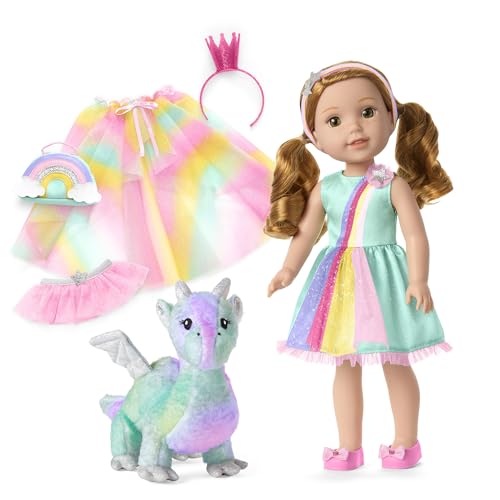 American Girl WellieWishers 14.5-inch Willa Doll Playset with Crisella The Dragon, Doll Dress and Accessories, and Storybook, for Ages 4+