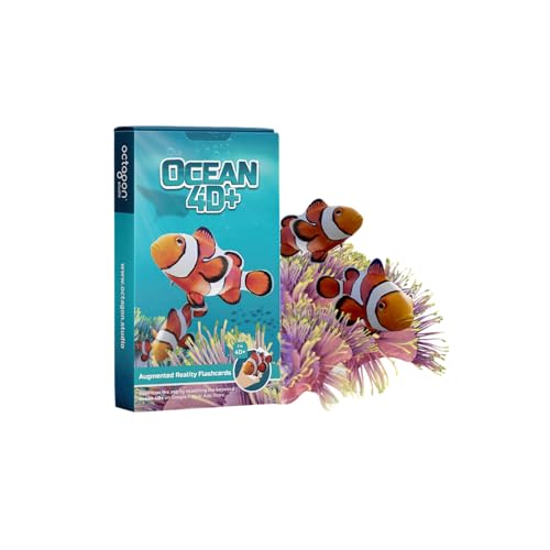 Ocean 4D+ Augmented Reality Cards – Explore Marine Life with 35 Interactive Cards, Educational App, and Detailed 3D Models