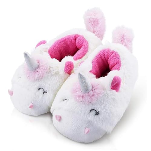 LA PLAGE Little Kid Unicorn Slippers for girl Wave-like Comfy Cozy Soft Unicorn Slippers 12-13 US Unicorn