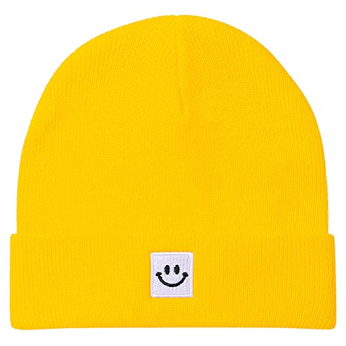 Paladoo Toddler Kids Beanie Caps 3-8 Years Bright Yellow