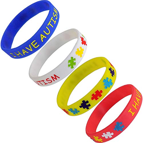 Max Petals 'I HAVE AUTISM Children's Medical Alert Bracelets (Child Size) - 4 Pack