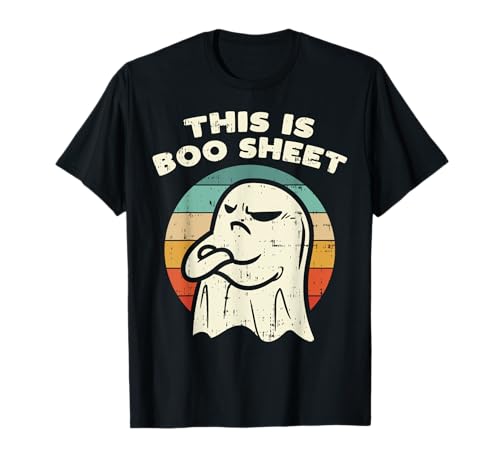 This Is Boo Sheet Ghost Retro Halloween Costume Men Women T-Shirt