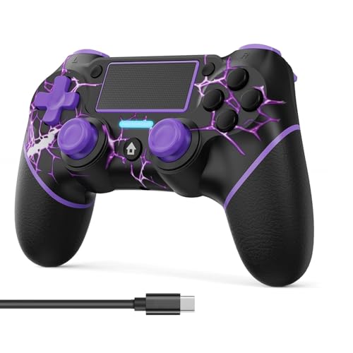 VidPPluing Wireless Controller for PS4/Pro/Slim Consoles, Game Controller with 6-Axis Motion Sensor/Share Function/Charging Cable - Lightning