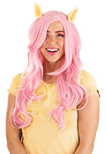 Fun Costumes Women's My Little Pony Fluttershy Wig Long Wavy Hair | Officially Licensed Pink Fluttershy Pony