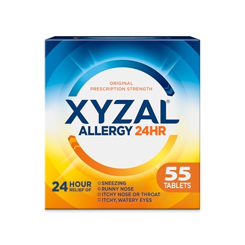 Xyzal Allergy Pills, 24-Hour Allergy Relief, 55-Count, Original Prescription Strength