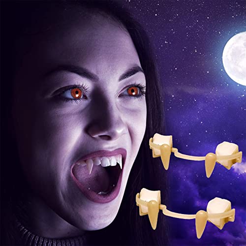 3 Pairs Retractable Halloween Vampire Fangs, Not Scratch The Gums, Horrifying Vampire Fangs Teeth, Fake Teeth Cosplay, Vampire Fangs Fake Teeth, Retractable Braces, Horrifying Vampire Teeth