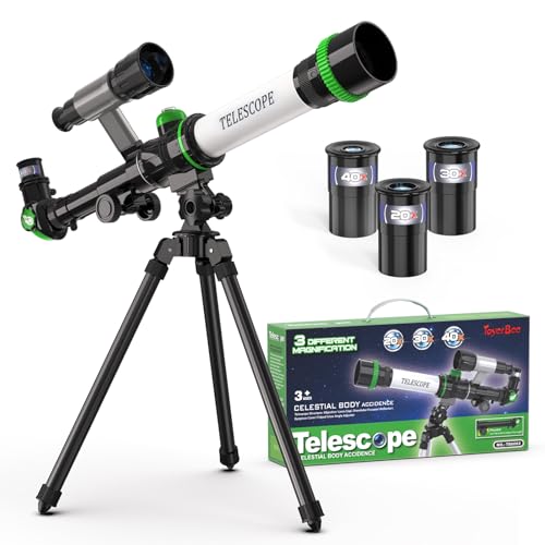 ToyerBee Kids Toy Telescope, Telescope for Kids Includes Compass & 3 Eyepieces as Astronomy Gifts, Educational STEM Kit for Kids and Beginners, Great Portable Telescope to See Moon