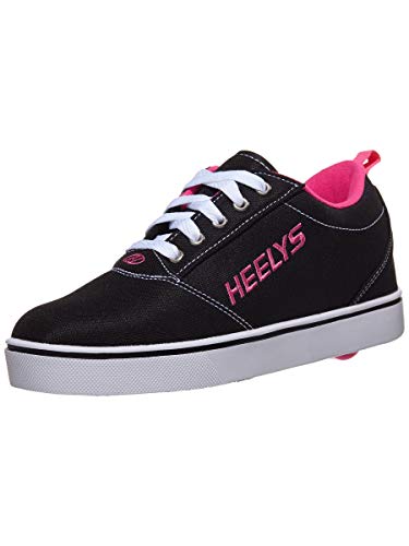 HEELYS Girl's Pro 20 (Little Kid/Big Kid/Adult) Black/White/Pink 5 Big Kid (Women's 6) M