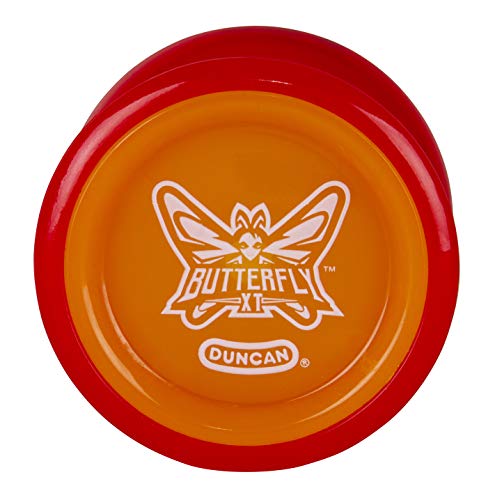 Duncan Toys Butterfly XT Yo-Yo with String, Ball Bearing Axle and Plastic Body, String Trick Yo-Yo, Red with Orange Cap