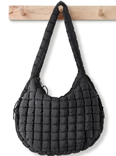 Puffer Tote Bag for Women Large Quilted Tote Bag Quilted Carryall Bag Soft Puffy Crossbody Bag Hobo Handbags Puff Purse