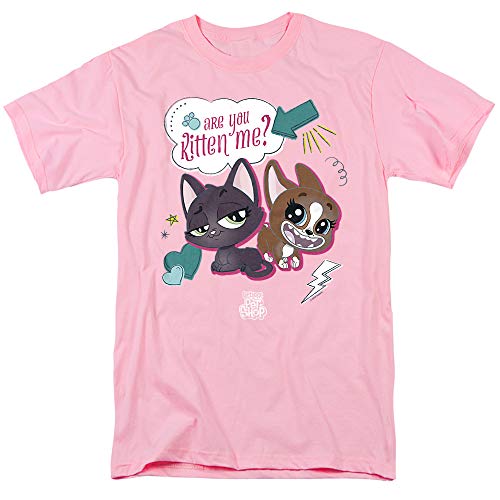 Littlest Pet Shop are You Kitten Me Unisex Adult T-Shirt for Men and Women, Pink, Medium