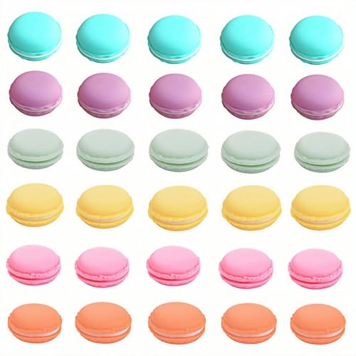 HAN SHENG 30 Pcs Cute Macaron Mini Storage Case Jewelry Box Case Jewelry Storage Container Earring Travel Organizer (Multicolor)