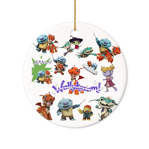 Circle Ceramic Ornament Wallykazam Xmas Gift for Holidays Party Decoration